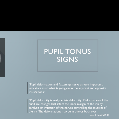 Pupil Tonus Signs